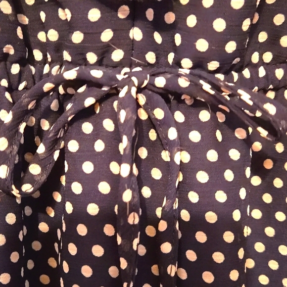 BeBop, Mini Dress, Child's Lg 14/16, Navy, Striped, Polka Dot, Ruffled, Tank - Picture 9 of 10